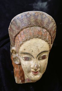 Antéfixe avec une tête de femme, de Cerveteri - Etruscan